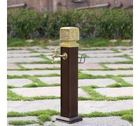 Colonne d'eau extérieure avec robinet en cuivre et pistolet pulvérisateur, bouche d'eau de jardin résistante au gel avec isolation thermique, entrée latérale/inférieure, 114 cm