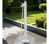 Colonne d'eau extérieure avec robinet et pistolet pulvérisateur, support de pilier d'eau de jardin autoportant, robinet d'eau vertical monté au sol pour le lavage d'irrigation(A,Height: 95cm/37.4in)