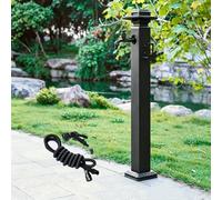 Colonne d'eau extérieure avec robinets et arroseur, robinet de jardin vertical en acier inoxydable, bouche sans gel, bouche d'irrigation autoportante montée au sol pour irrigation de cour et ferme