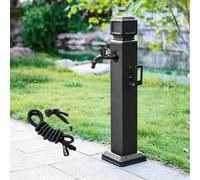 Colonne d'eau extérieure avec robinets et arroseur, robinet de jardin vertical en acier inoxydable, bouche sans gel, bouche d'irrigation autoportante montée au sol pour irrigation de cour et ferme
