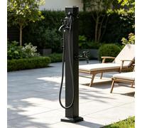 Colonne d'eau extérieure,colonne d'eau de jardin carrée verticale,robinet d'eau de jardin en acier inoxydable,robinet à double sortie avec pistolet pulvérisateur(E,Height: 60cm/23.6in)