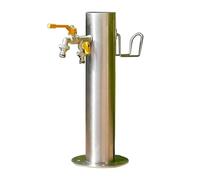 Colonne d'eau Extérieure Jardin, Borne d'eau sur Pied en Acier Inoxydable 304 Résistante, Robinet Laiton à Double Sortie, pour Cour, Pelouse(50 * 10.5cm/19.7 * 4.1in)