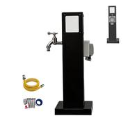 Colonne d'Eau Jardin avec Robinet, Fontaine Extérieure Acier Inoxydable 304 Anti-Gel, LED, Borne Électrique IP66, Point d'Eau Terrasse Cour(60cm/24in)