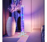 Colonne d'eau à changement de couleur colonne à bulles salon, halls de décoration, LED RVB avec 3 poissons et 2 boules Lxlxh 24,6x24,6x61,1cm