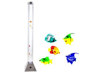 Colonne d'eau LED RGB décoration de la lampe sur pied 10 poisson stand lampe câble interrupteur changement de couleur
