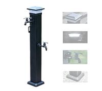 Colonne d'eau solaire à LED, robinet d'eau autoportant, support de tuyau résistant au gel, fontaine de jardin pour décoration d'aménagement paysager