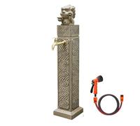 Colonne D'eau Verticale Antigel avec Robinet en Laiton, Colonne a Eau de Jardin Verticale, Fontaine Décorative pour Terrasse et Jardin