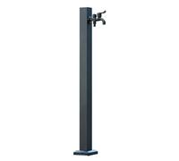 Colonne d'eau verticale carrée en acier inoxydable 304 pour jardin, extérieur, résistant au gel, double robinet 12 x 12 x 95 cm, raccord de tuyau d'arrosage