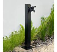 Colonne d'eau verticale cylindrique en acier inoxydable 304 pour jardin, support de tuyau autoportant avec robinet verrouillable, distributeur d'eau pour robinet antigel extérieur, fontaine à eau pour