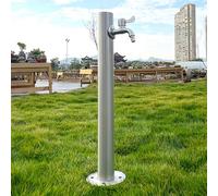 Colonne d'eau verticale cylindrique en acier inoxydable 304, robinet d'eau autoportant au sol, pour jardin, ferme, pelouse, pour l'irrigation et l'abreuvement,95 * 4.5cm/37.4 * 1.8in
