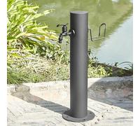 Colonne d'eau Verticale en Acier Inoxydable 304, résistante au Gel, Robinet et Fontaine d'extérieur à Fixation au Sol, idéale pour l'aménagement paysager.