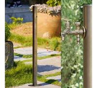 Colonne d'eau Verticale en Acier Inoxydable avec Robinet - Colonne d'eau Verticale pour Jardin extérieur, Robinet autoportant antigel pour Jardins, terrasses et paysages