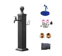 Colonne d'eau verticale extérieure avec robinet et pistolet pulvérisateur - Bouche anti-gel en alliage d'aluminium pour irrigation de jardin, terrasse et cour