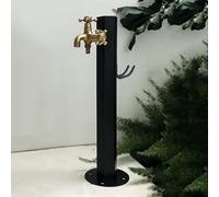 Colonne d'eau verticale for jardin en acier inoxydable 304 avec support de tuyau - Robinet antigel extérieur(Black,E style)