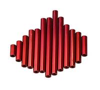 Colonne d'écartement en aluminium, Lot de 10 entretoises rondes M3 anodisées rouges
