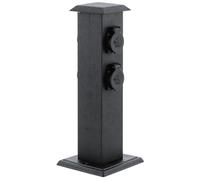 Colonne D'Énergie Noire Extérieure 4 Prises IP44 40 Cm Jardin Terrasse