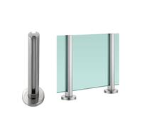 Colonne d'escalier ronde en acier inoxydable 304, ensemble de balustrade en verre de piscine, poteaux de balustre argentés de 51 mm de diamètre, pince double face pour une utilisation en intérieur et