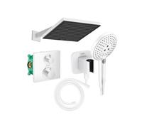 Colonne douche thermostatique Ecostat Square Douche de tête Pulsify S Flexible Isiflex Douchette Raindance SelectS blanc