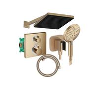 Colonne douche thermostatique Ecostat Square Douche tête PulsifyS Flexible Designflex Douchette Raindance SelectS bronze