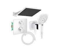 Colonne douche thermostatique Ecostat Square Douche tête PulsifyS Flexible Designflex Douchette Raindance SelectS blanc