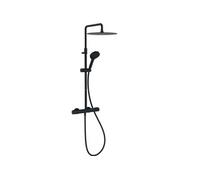 Colonne douche thermostatique Metro 3 jets, économie d'eau, noir mat