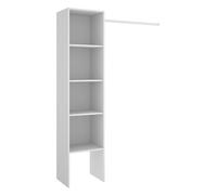 Colonne dressing en panneaux de particules mélaminés coloris blanc - Longueur 137.5 x Profondeur 40.2 x Hauteur 185.5 cm - -