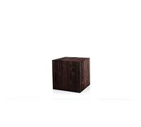 Colonne En Bois Rustique Pour Plante Ou Photophore, Bloc De Bois Décoratif, Tronc D’Arbre Fait Main, Stable Et Durable, Noir, 40x40x40 Cm