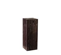 Colonne En Bois Rustique Pour Plante Ou Photophore, Bloc De Bois Décoratif, Tronc D’Arbre Fait Main, Stable Et Durable, Noir, 80x30x30 Cm