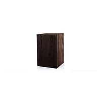 Colonne En Bois Rustique Pour Plante Ou Photophore, Bloc De Bois Décoratif, Tronc D’Arbre Fait Main, Stable Et Durable, Noir, 60x40x40 Cm