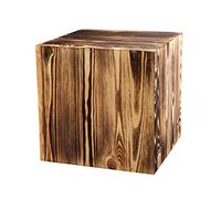 Colonne en Bois Rustique pour Plante Ou Photophore, Bloc De Bois Décoratif, Tronc D’Arbre Fait Main, Stable Et Durable, Pin Huilé, 30x30x30 Cm