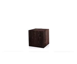 Colonne En Bois Rustique Pour Plante Ou Photophore, Bloc De Bois Décoratif, Tronc D’Arbre Fait Main, Stable Et Durable, Noir, 40x40x40 Cm