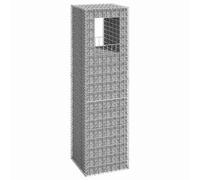 Colonne gabion, 50 x 50 x 180 cm, en fer robuste, soudé par points, poteaux en métal durable pour jardin et terrasse, idéal comme poteau de clôture et élément décoratif
