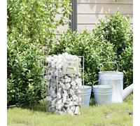 Colonne gabion Argent Acier inoxydable Gabion en métal Colonne décorative vidaXL