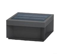 Colonne lumineuse LED à énergie solaire, 20 x 20 x 10 cm, en acier inoxydable, étanche IP65, éclairage paysager extérieur avec abat-jour en verre (20 cm)