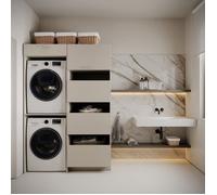Colonne machine à laver 68 cm 1 appareil - HOLV - Gris cachemire
