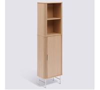 Colonne Meuble de salle de bain 1 porte 4 niches - Longueur 45 x largeur 30 x Hauteur 160 cm