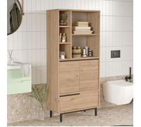 Colonne Meuble Fermana Dmora, Bois Noblifié Chêne Brun 75x36x162h cm