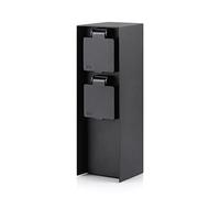 Colonne multiprise de jardin avec 2 prises, max. 3680 W, IP44, prise extérieure en aluminium, pour l'extérieur - Carré noir