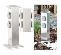 : Colonne multiprise d'extérieur 4 prises avec boîtier en acier inoxydable
