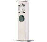 Colonne multiprise extérieure Double avec minuterie, IP44, en Acier Inoxydable [Royal Gardineer]