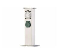 Colonne multiprise extérieure - ROYAL GARDINEER - Double - Acier inoxydable - IP44 - Minuterie réglable
