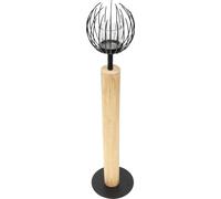 Colonne photophore boule bois & métal 85cm