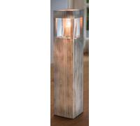 Colonne photophore "Shabby-Charme" grande, 70 cm de haut, en bois & verre, colonne décorative avec verre à bougie, photophore de sol, colonne en bois, colonne à bougie