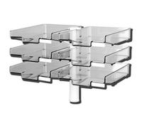 Colonne pivotante avec 6 bacs à courrier, gris clair