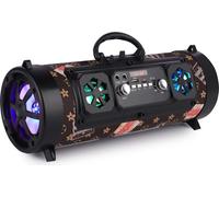 colonne portable 16W Haut-parleur Bluetooth Déplacer la barre de son du système de son 3D KTV Subwoofer Musique Haut-parleur sans fil FM Radio USB,(Marron)