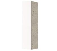 Colonne porte balai en bois blanc avec 1 porte et structure en pierre