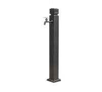 Colonne Robinet Exterieur, Terrasse Colonne de distributeur d'eau，doublure intérieure en acier inoxydable avec crochets，Autoportant Colonne À Eau de Jardin pour Pelouse(Black1,H-114cm)