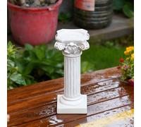 Colonne romaine décorative européenne (très résistante) avec finition en pierre authentique pour jardin, terrasse, présentation photographique (petite trompette)