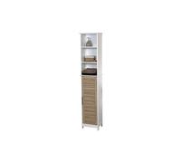 Tendance Colonne salle de bain Stockholm, MDF, 1 porte, étagères int./ext., chêne vieilli