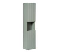 Colonne salle de bain ELVINA - 2 portes - H140 cm - Coloris vert sauge pastel - Meuble suspendu